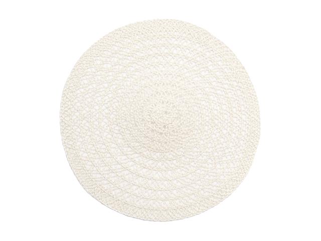 WOVEN JUTE ROUND PLACEMAT (LATTICE) (CREAM)