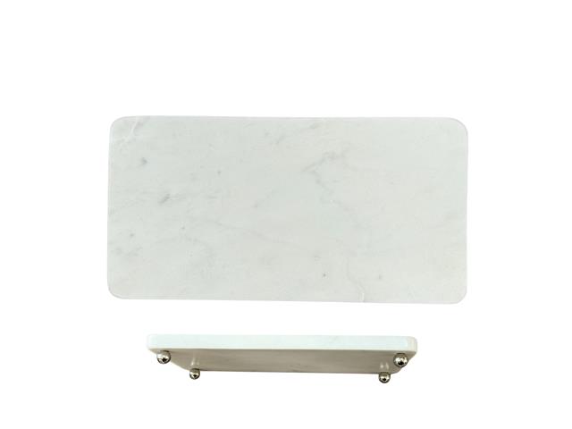 LENA WHITE MARBLE ROUND SOAP DISH WITH BASE