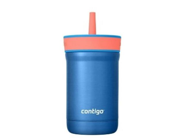 Contigo 12oz Leighton Kids SS Tumbler w/ Straw - Blue Poppy PK4