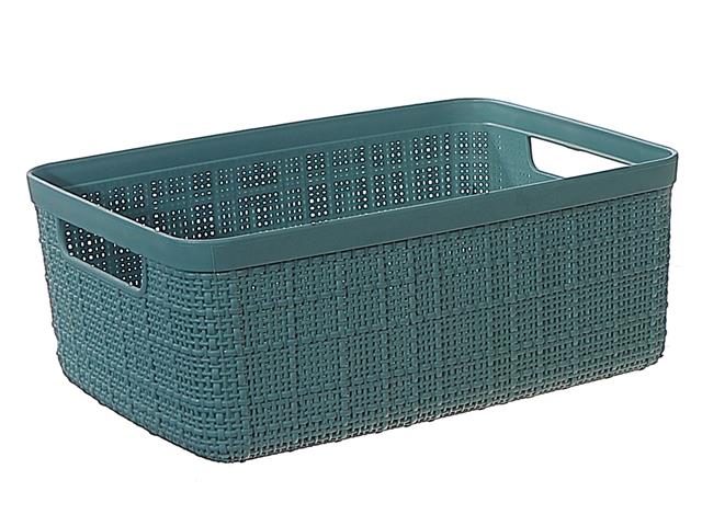 4.75Qt Jute Small Basket -Aqua