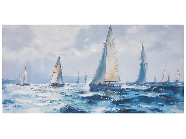 HAND PAINTED WALL ART (SAIL BOAT ON SEA) (ASSTD)