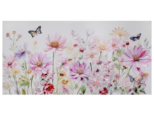 HAND PAINTED WALL ART (FLORAL & BUTTERFLY) (ASSTD)