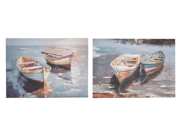 HAND PAINTED CANVAS WALL ART (SWAYING BOATS)
