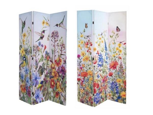 DOUBLE SIDED 3 PANEL CANVAS SCREEN (BOTANICAL GARDEN) - IH Casadecor