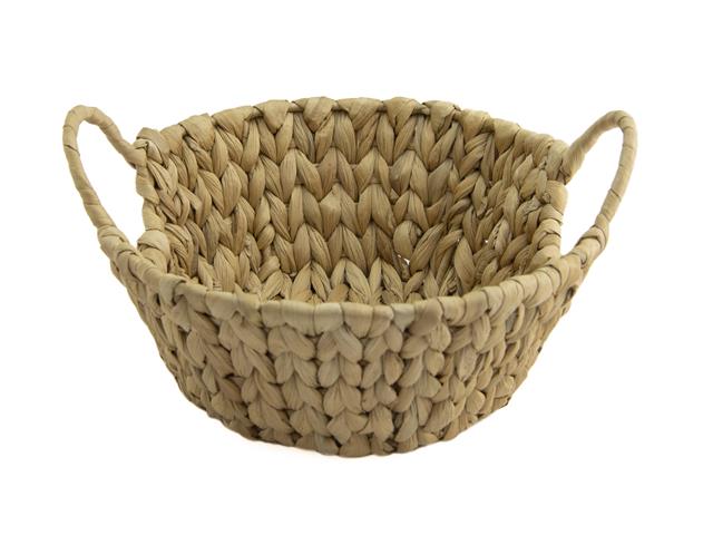 ROUND WATER HYACINTH BASKET WITH IRON FRAME (NATURAL)