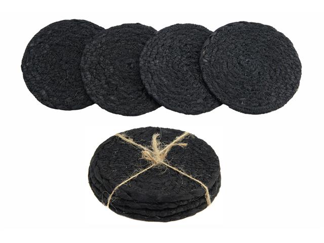 4PC SET ROUND JUTE COASTER (NATURAL)