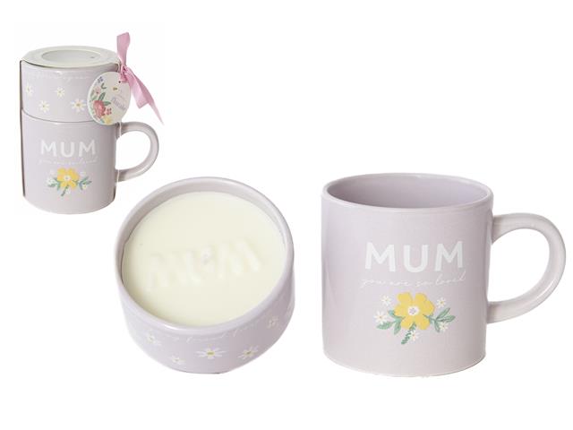 CERAMIC MOM MUG AND CANDLE GIFT SET