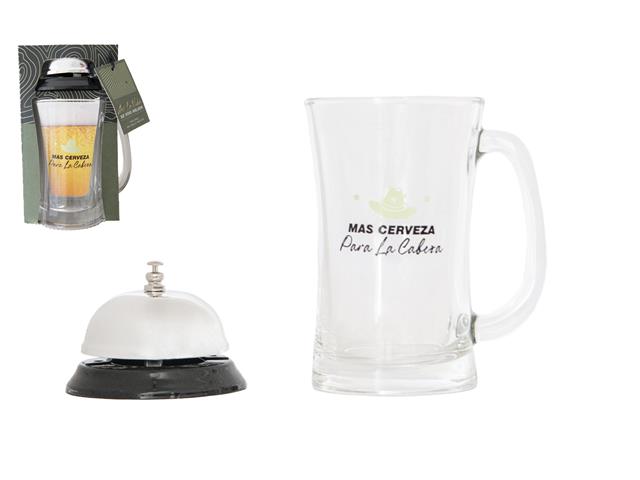 BEER GLASS AND BELL GIFT SET