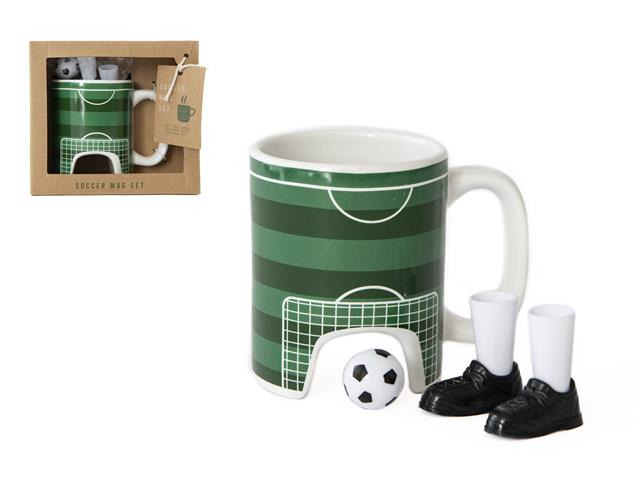 SOCCER CERAMIC MUG WITH SOCCER TOYS GIFT SET
