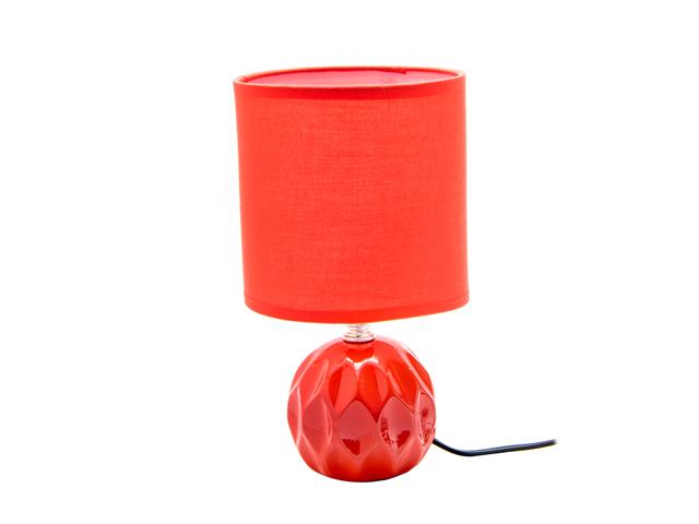 CERAMIC TABLE LAMP WITH SHADE (JOLENE) (CORAL)