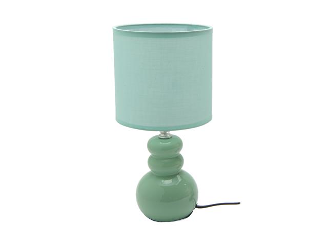 CERAMIC TABLE LAMP WITH SHADE (BUBBLY) (MINT GREEN)