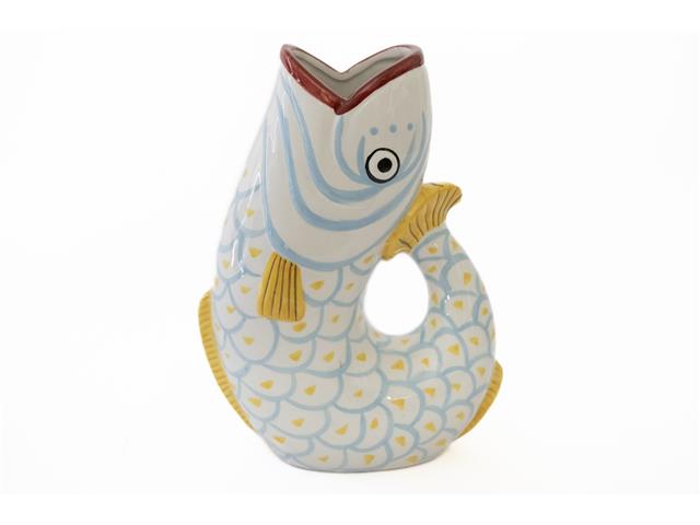 PATTERNED CERAMIC ARCHED TAIL FISH VASE