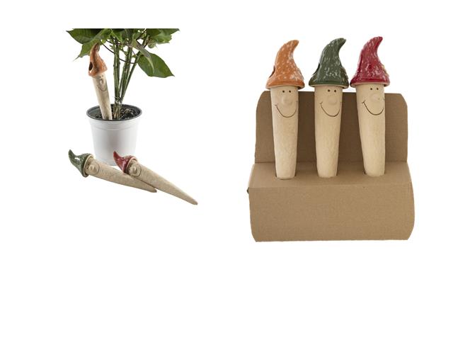 CERAMIC PLANT WATERING WITH SENSOR SET OF 3 (MUSHROOM HEAD)
