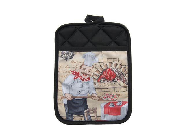 POT HOLDER WITH POCKET (CHEF SERVING PIZZA)