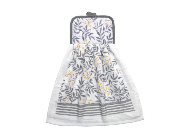 TIE HAND TOWEL (GRAY LEAVES)