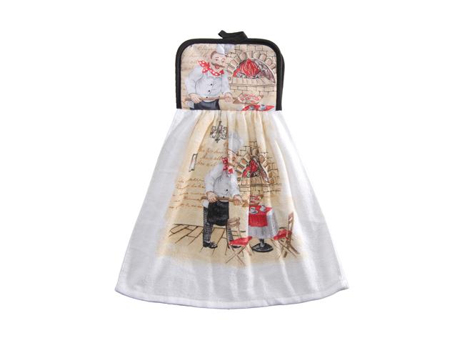 TIE HAND TOWEL (CHEF SERVING PIZZA)