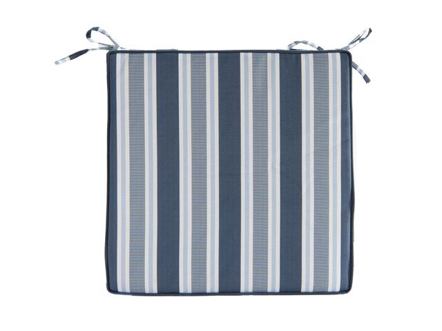 OUTDOOR CHAIR PAD (STRIPED BLUE)
