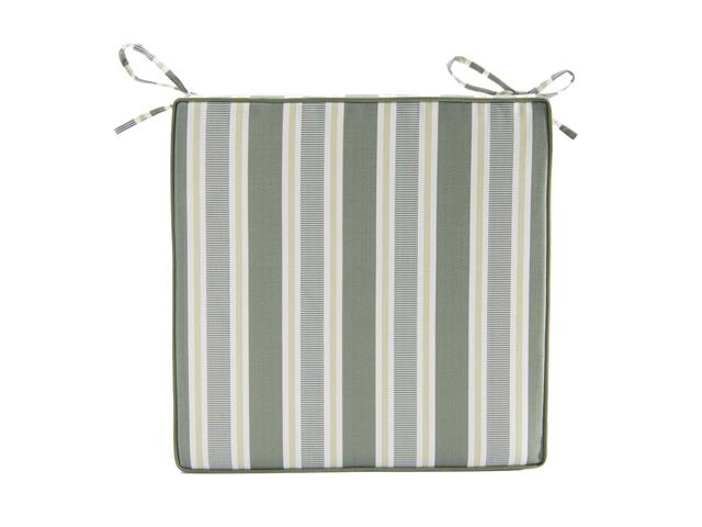 OUTDOOR CHAIR PAD (STRIPED GREEN)