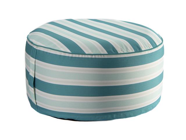 OUTDOOR INFLATABLE POUF (STRIPED TEAL)