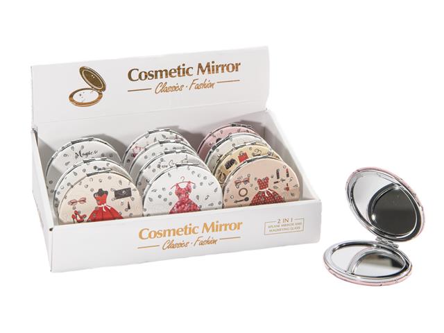 ROUND COSMETIC MIRROR - FASHION (ASSTD) (12/DISP)
