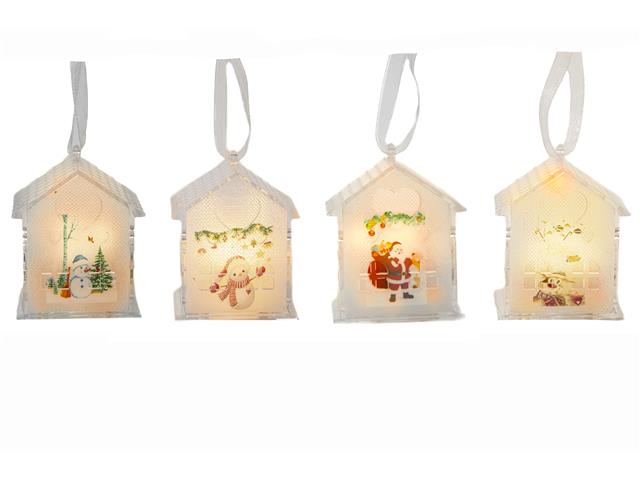 LED ACRYLIC HOUSE ORNAMENT (ASSTD)