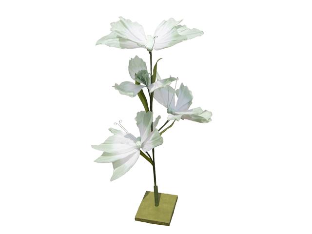 PAPER BUTTERFLY AND FLOWER STAND (GREEN)
