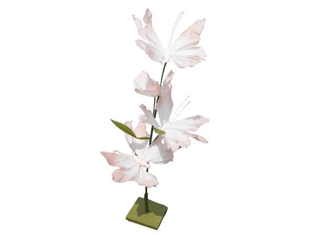 PAPER BUTTERFLY AND FLOWER STAND (LIGHT PINK)