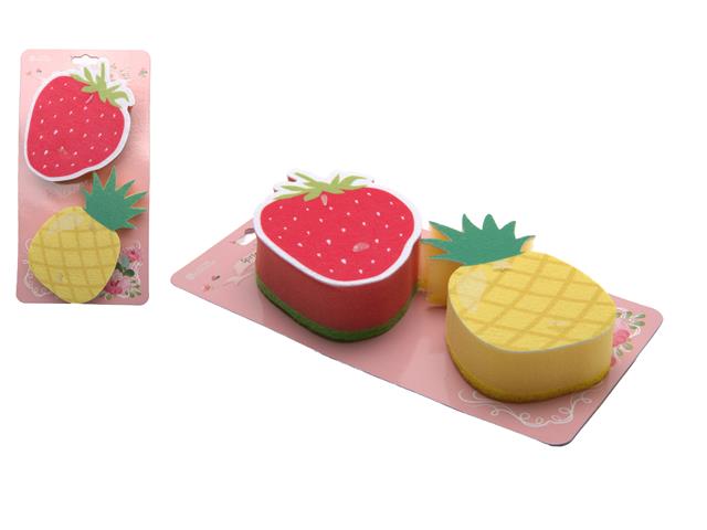 2PC KITCHEN SPONGE (STRAWBERRY & PINEAPPLE)