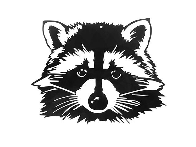 METAL BLACK WALL DECOR (RACCOON HEAD)