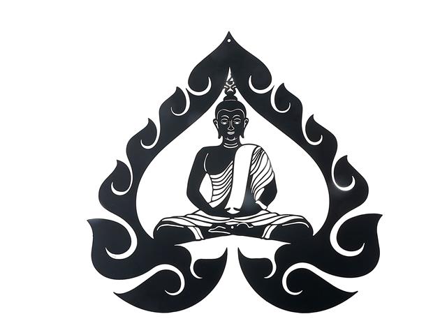 METAL BLACK WALL DECOR (ZEN BUDDHA)