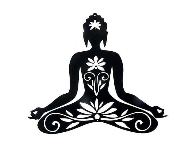 METAL BLACK WALL DECOR (MEDITATION)