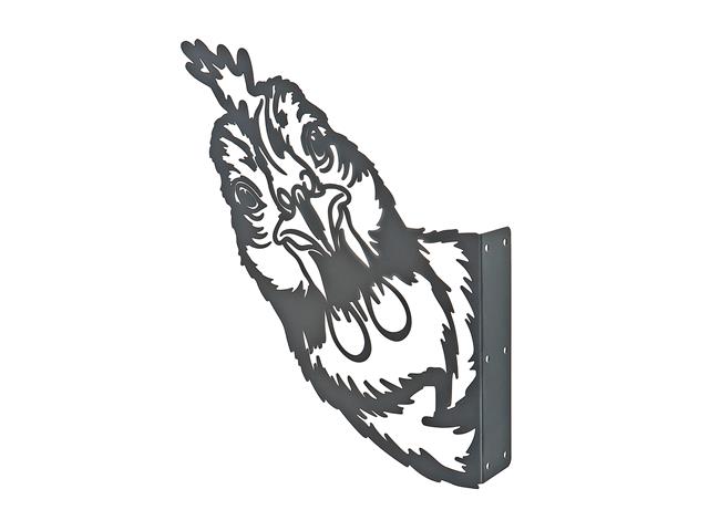 METAL BLACK WALL DECOR (PEEKING ROOSTER)
