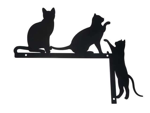 METAL BLACK WALL DECOR (CATS PLAYING)