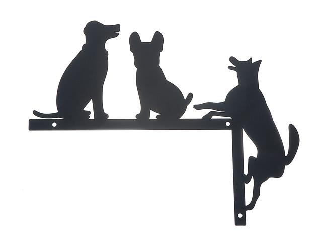 METAL BLACK WALL DECOR (DOGS PLAYING)