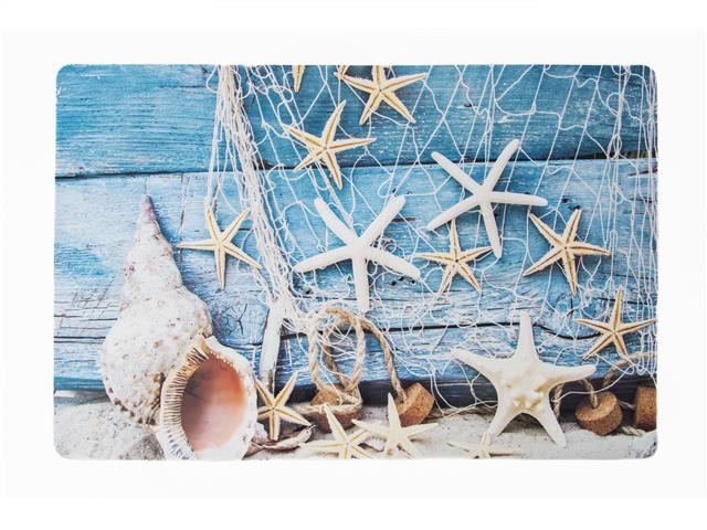 PLASTIC PLACEMAT (STARFISH AND SEASHELLS)