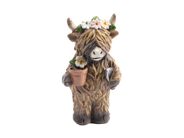 POLYRESIN FIGURINE (YAK HOLDING FLOWER POT ) (ASSTD)