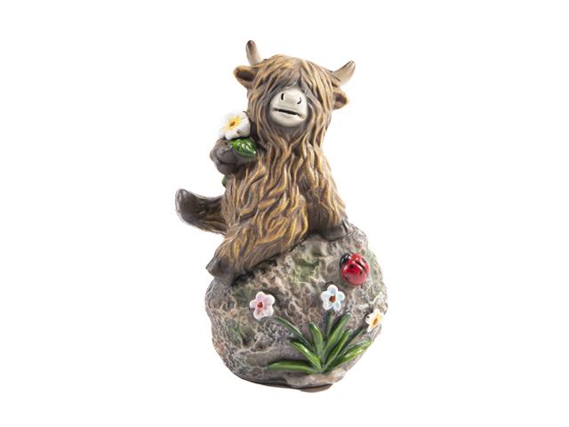 POLYRESIN FIGURINE (YAK SITTING ON ROCK) (ASSTD)
