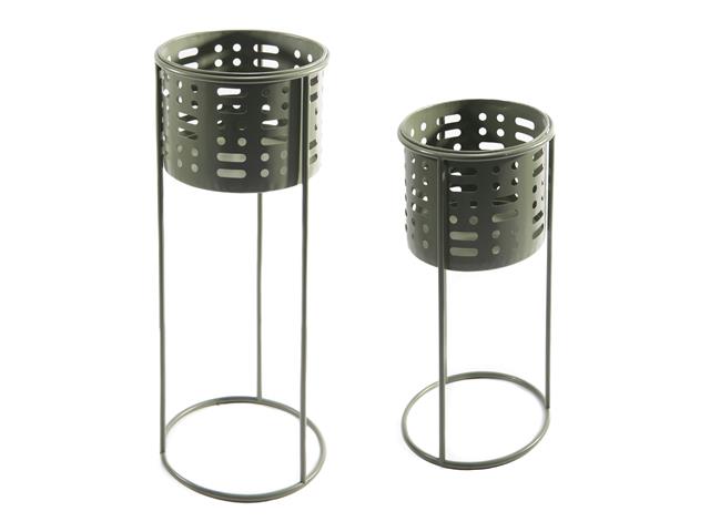 2PC  ROUND METAL PLANT STAND