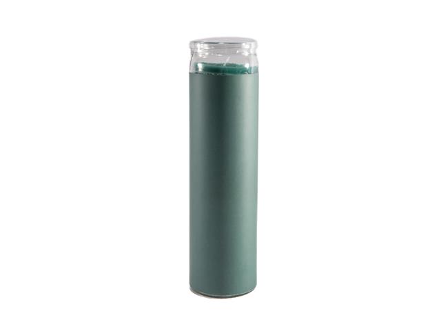 UNSCENTED TALL GLASS CANDLE (TEAL)
