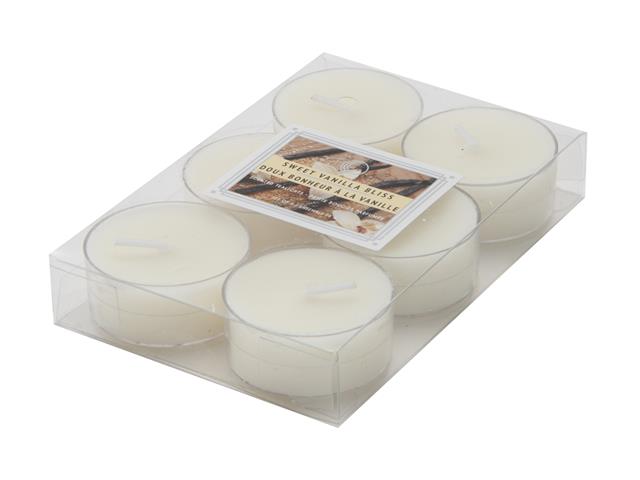 6PK SCENTED TEALIGHTS (SWEET VANILLA BLISS) (12/DISP)