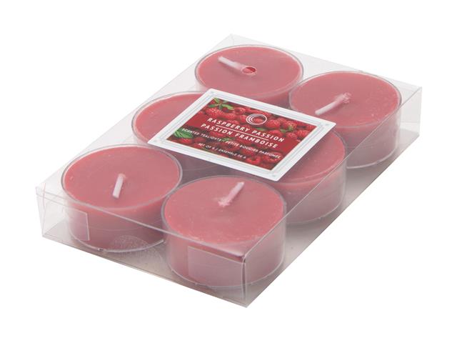 6PK SCENTED TEALIGHTS (RASPBERRY PASSION) (12/DISP)