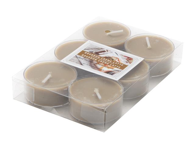 6PK SCENTED TEALIGHTS (BOURBON CRÈME LATTE) (12/DISP)