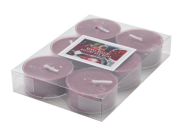 6PK SCENTED TEALIGHTS (BERRY BELLINI) (12/DISP)