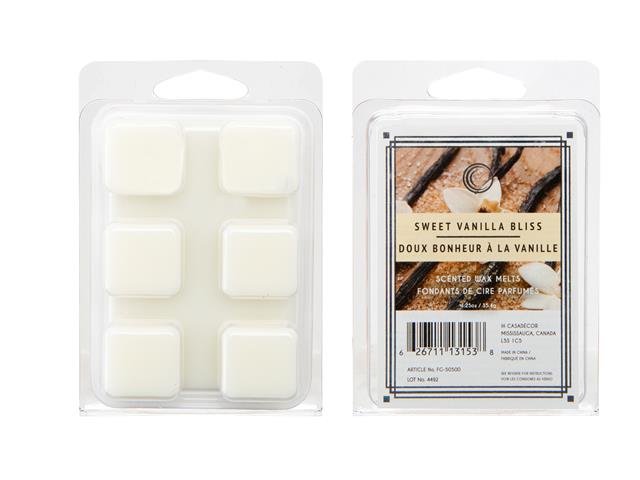 6PK SCENTED WAX MELTS (SWEET VANILLA BISS) (12/DISP)