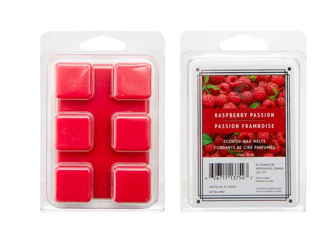 6PK SCENTED WAX MELTS (RASPBERRY PASSION) (12/DISP)