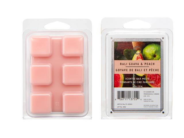 6PK SCENTED WAX MELTS (BALI GUAVA & PEACH) (12/DISP)