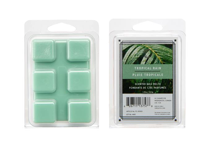 6PK SCENTED WAX MELTS (TROPICAL RAIN) (12/DISP)