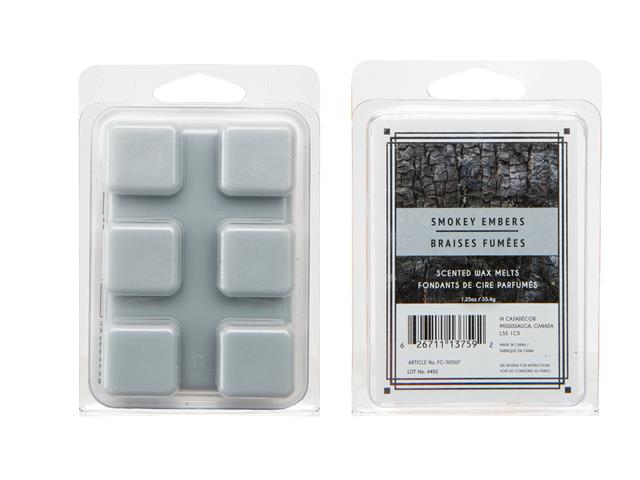6PK SCENTED WAX MELTS (SMOKEY EMBERS) (12/DISP)