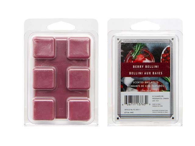 6PK SCENTED WAX MELTS (BERRY BELLINI) (12/DISP)