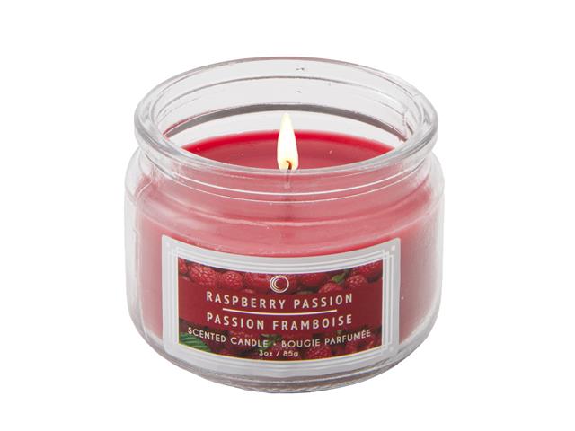 3 OZ SCENTED GLASS JAR (RASPBERRY PASSION)